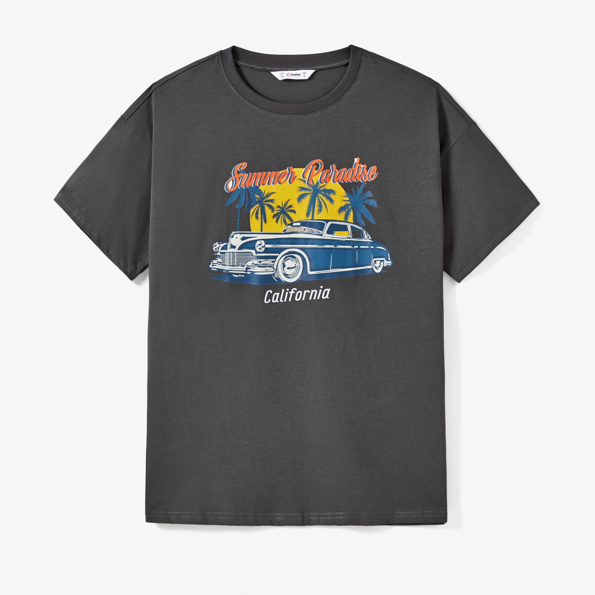 Family Matching 100% Cotton Vintage Car Short Sleeve Graphic Tee