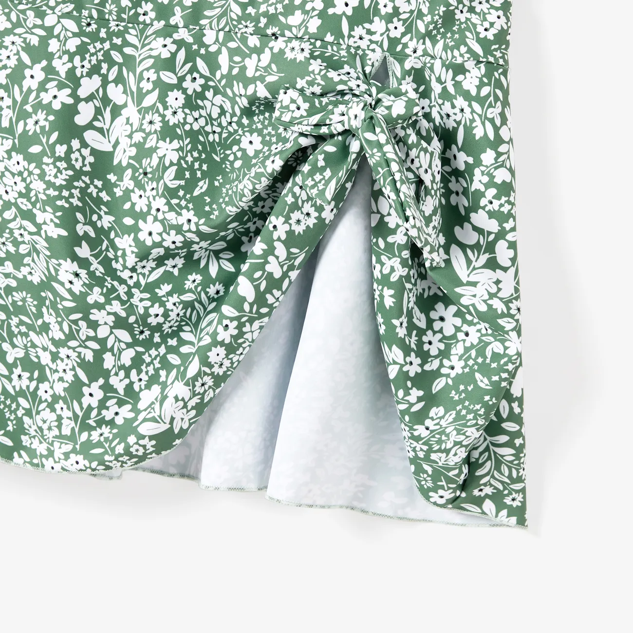 Look de família Flores isoladas Conjuntos de roupa para a família Fato de banho verde acinzentado big image 1
