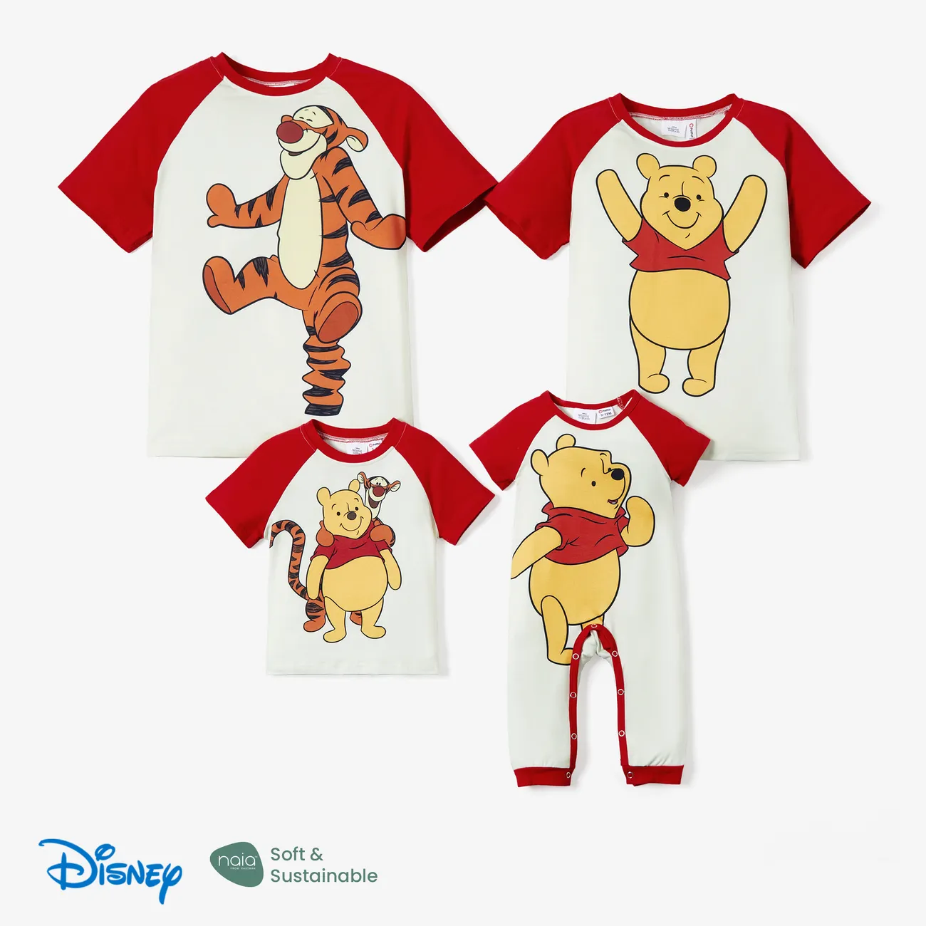 Disney Winnie the Pooh Looks familiares Tigre Manga corta Conjuntos combinados para familia Tops albaricoque big image 1