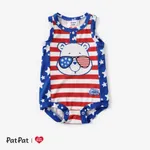 Care Bears Baby Boys/Girls Independence Day 1pc Character Striped Print Sleeveless Onesie Red