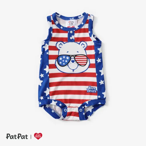 Care Bears Baby Boys/Girls Independence Day 1pc Character Striped Print Sleeveless Onesie
