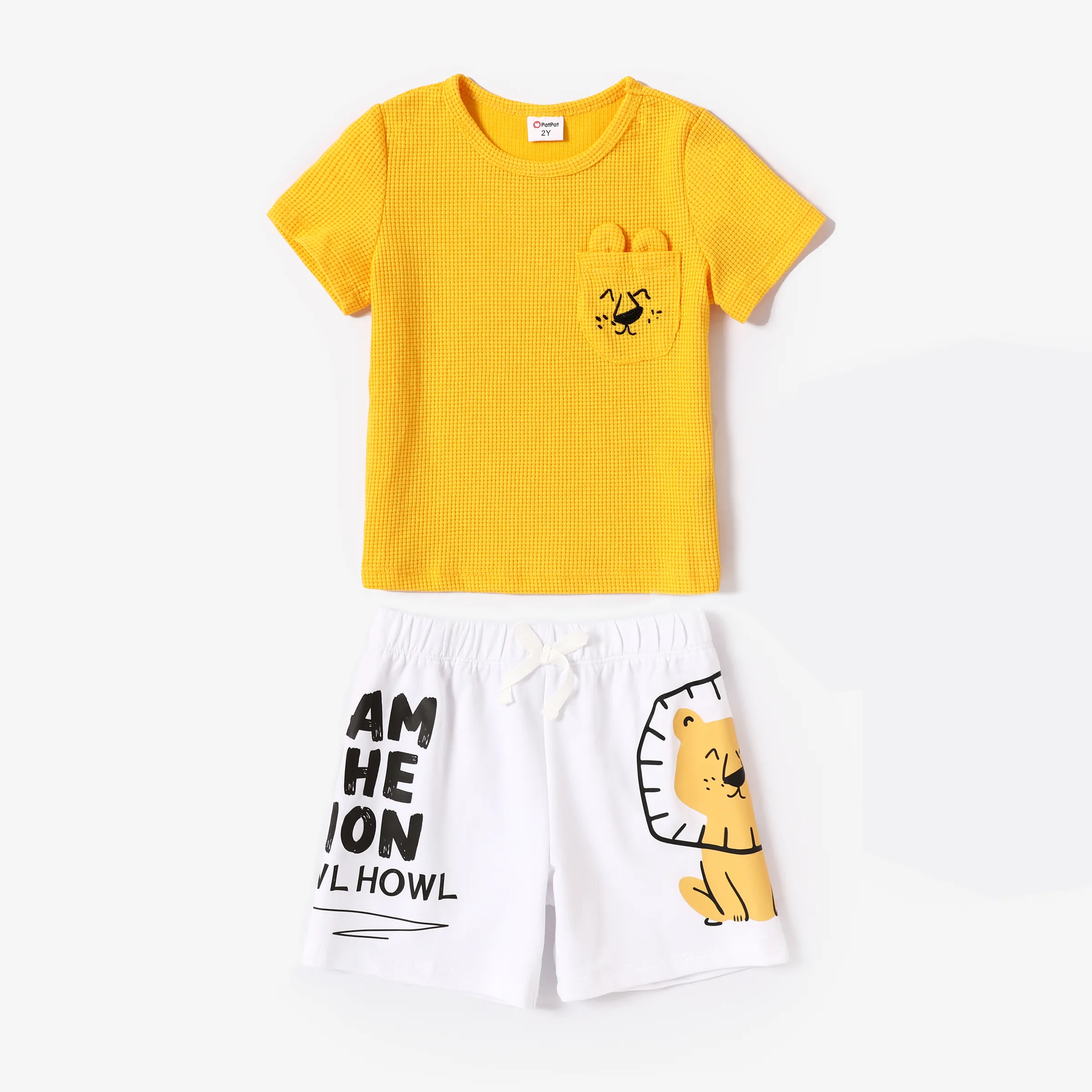 Toddler Boy 2pcs Lion Print Tee and Shorts Set