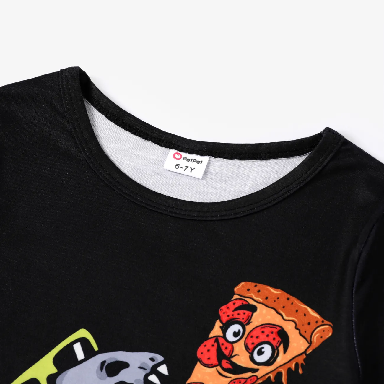 Criança Menino Estampado animal Manga curta T-shirts Preto big image 1