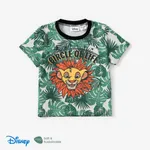 Disney Lion King Toddler/Kid Boys Simba 1pc Naia™ Tropical Plant Print Tee/ Cotton Cargo Shorts  Green
