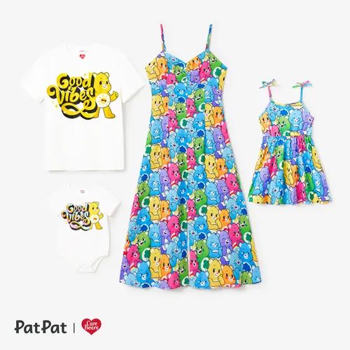 Care Bears Family Matching Colorful Charakter Allover-Print ärmelloses Kleid/Baumwoll-T-Shirt/Strampler