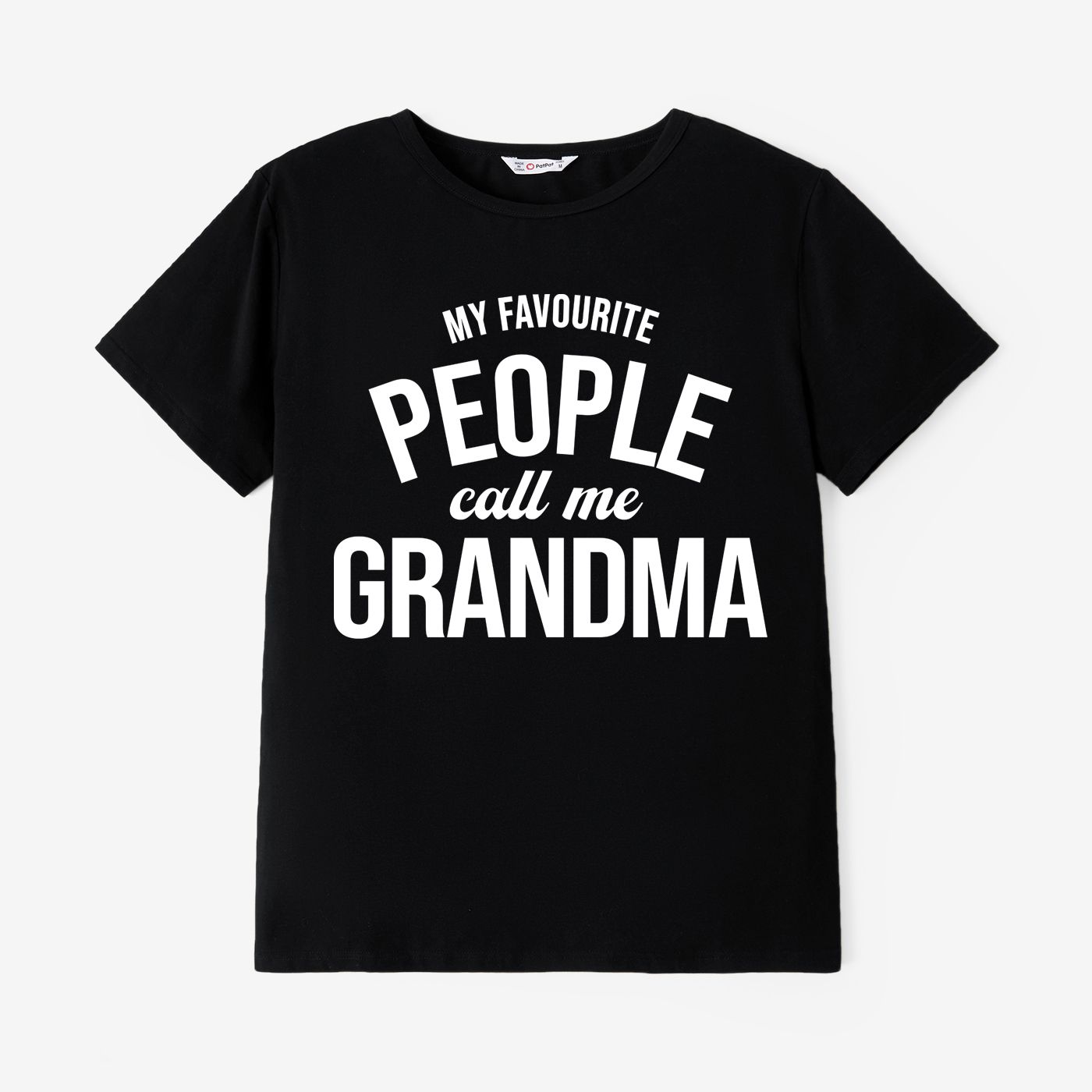 Mother's Day Grandma and Me Short Sleeves Black Slogan Print Tops