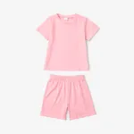 2 Stück Kleinkinder Unisex Basics T-Shirt-Sets rosa