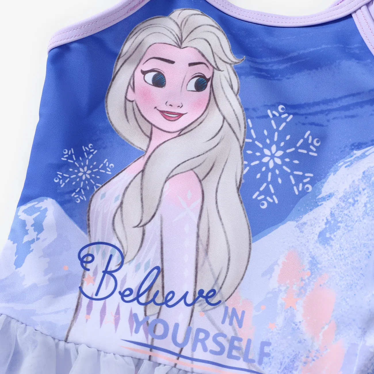 Disney Frozen Criança Menina Costuras de tecido Desportivo Fato de banho Roxo Claro big image 1