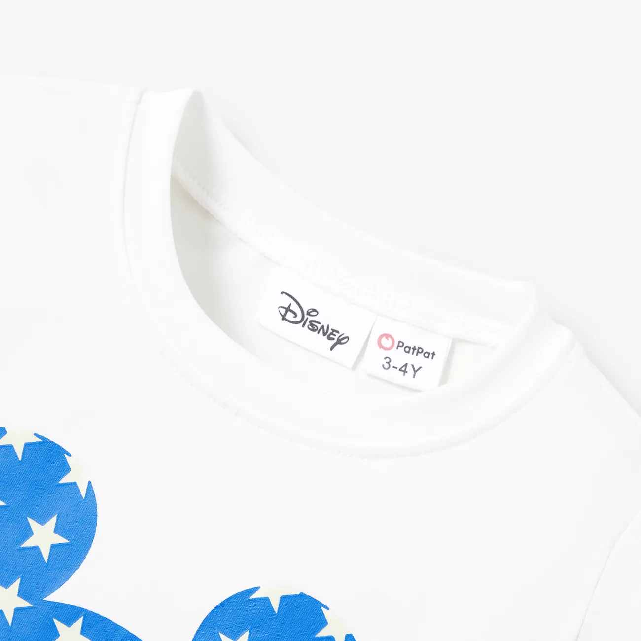 Disney Mickey and Friends Look de família Dia Nacional Manga curta Conjuntos de roupa para a família Tops Branco big image 1