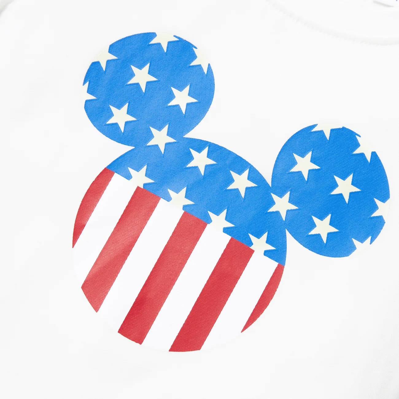 Disney Mickey and Friends Family Matching Independence Day Cotton Glow in the Dark Classic Mickey Pint Tee/Onesie White big image 1