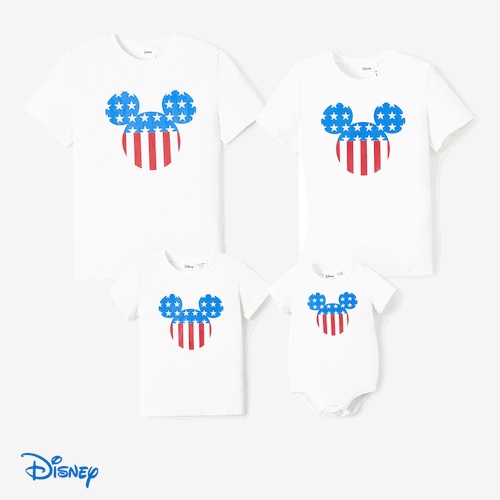 Disney Mickey and Friends Family Matching Independence Day Cotton Glow in the Dark Classic Mickey Pint Tee/Onesie