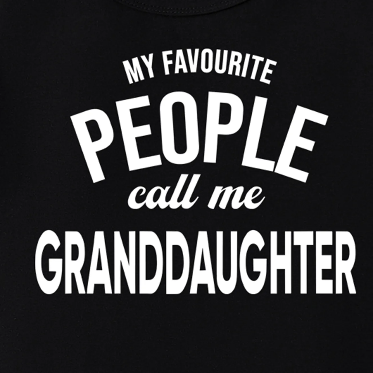 Grandma and Me Short Sleeves Black Slogan Print Tops Black big image 1