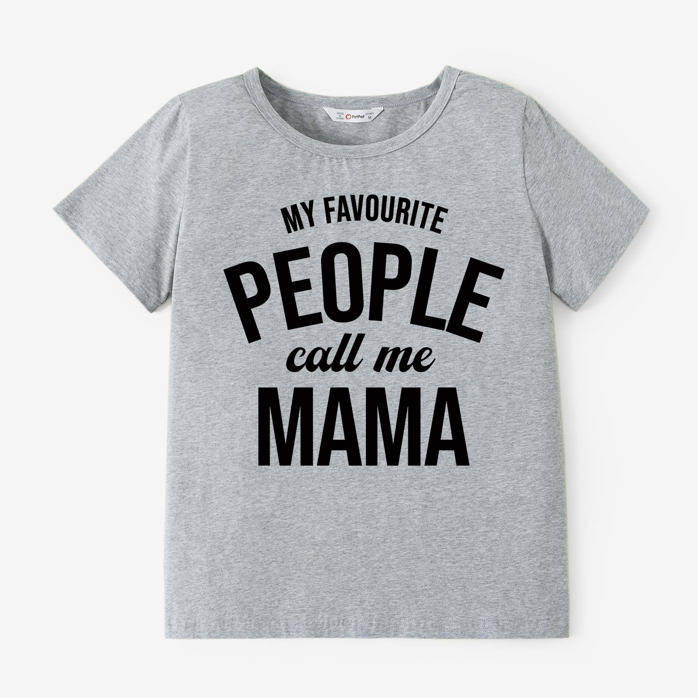 Mother's Day Mommy and Me Gray Short Sleeves Slogan Print Tops