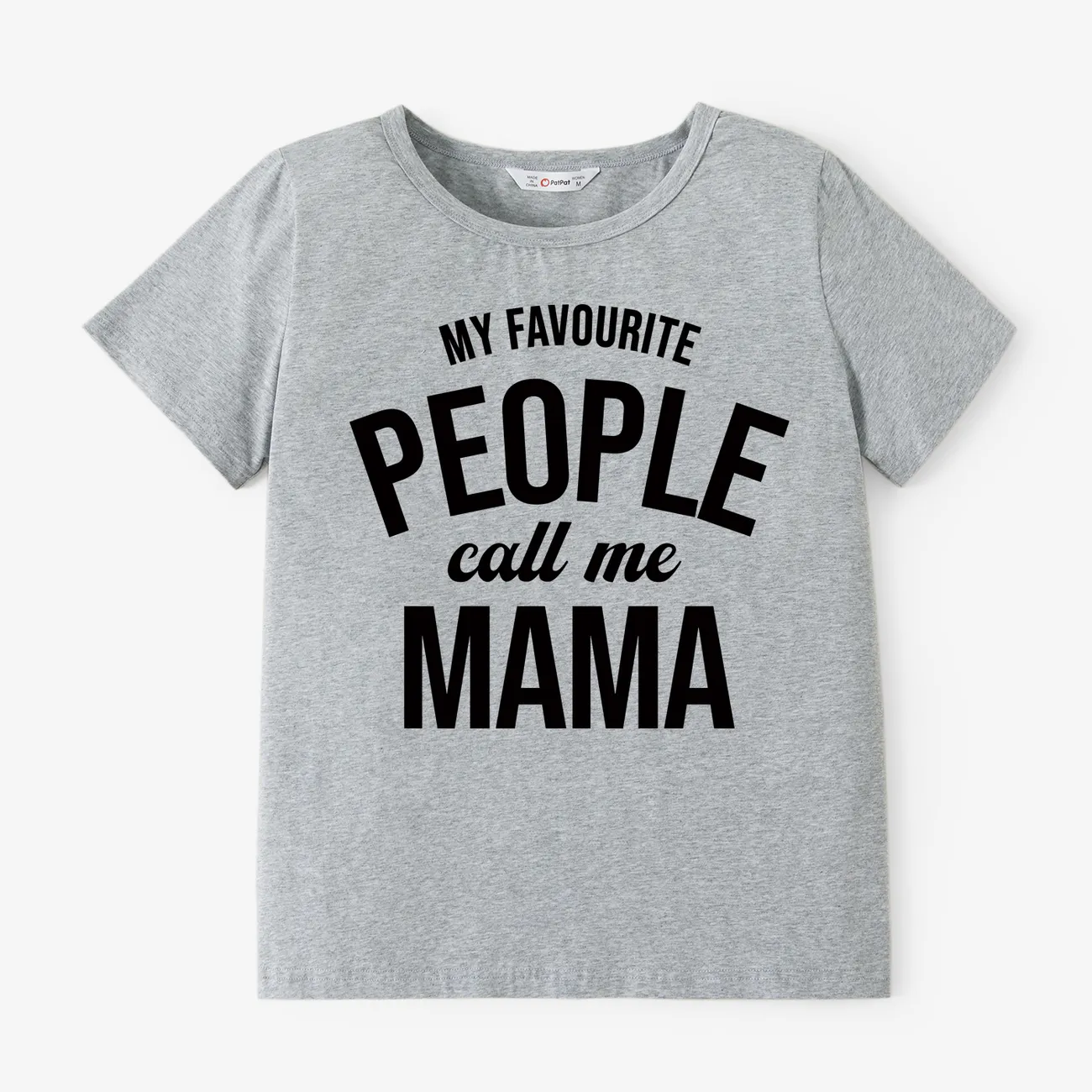 Mother's Day Mommy and Me Gray Short Sleeves Slogan Print Tops Flecked Grey big image 1