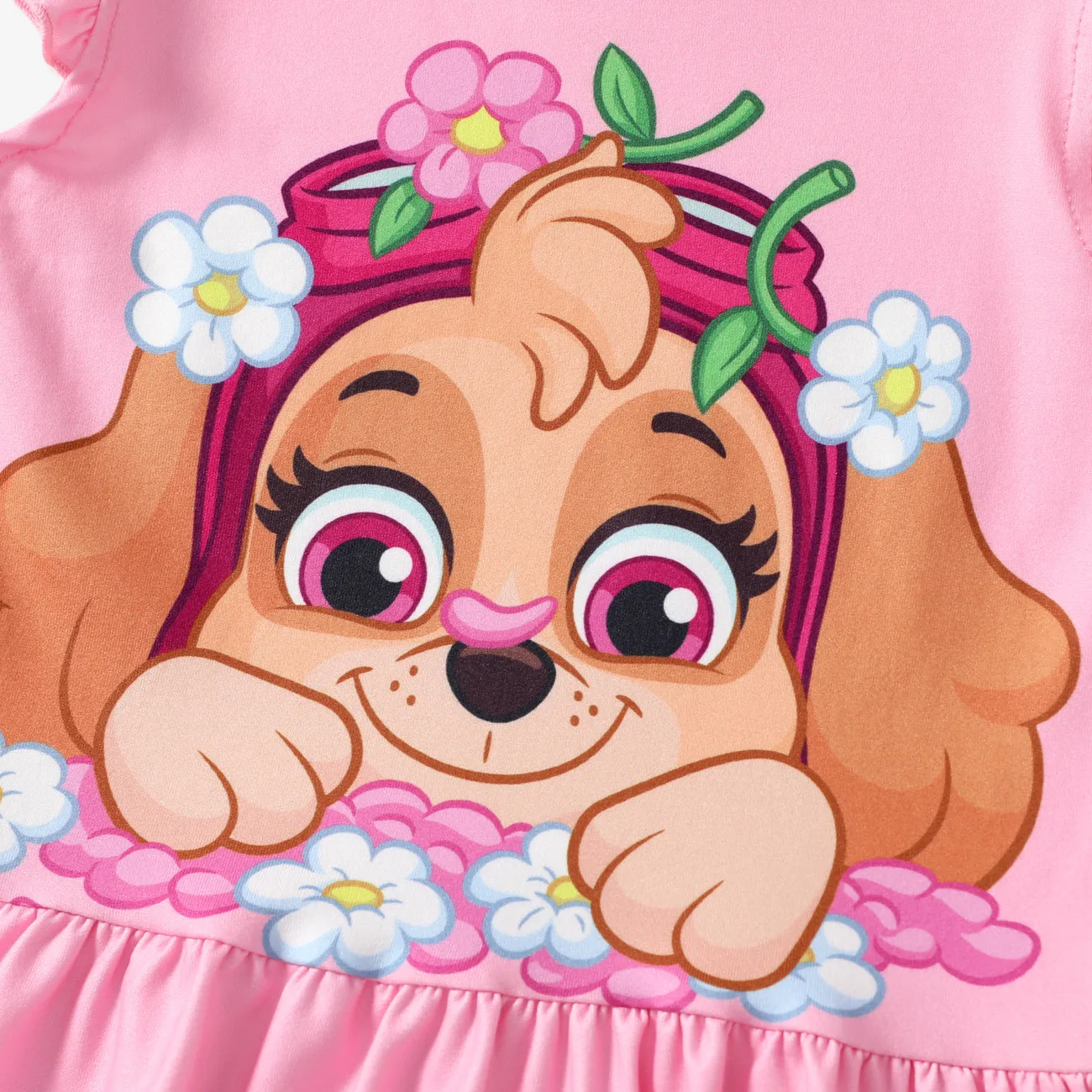 Patrulla de cachorros 2 unidades Niño pequeño Chica Mangas con volantes Infantil conjuntos de camiseta Rosado big image 1