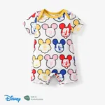 Disney Mickey and Friends Baby boys 1pc Naia™ Funny Mickey/Donald Duck Face Print Short-sleeve Romper Yellow