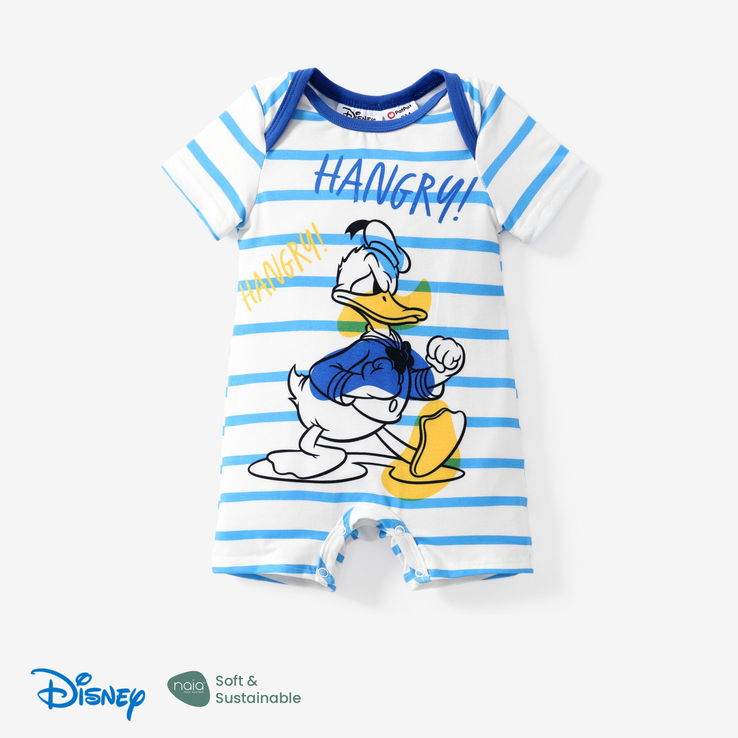 

Disney Mickey and Friends Baby boys 1pc Naia™ Funny Mickey/Donald Duck Face Print Short-sleeve Romper