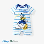 Disney Mickey and Friends Baby boys 1pc Naia™ Funny Mickey/Donald Duck Face Print Short-sleeve Romper Blue