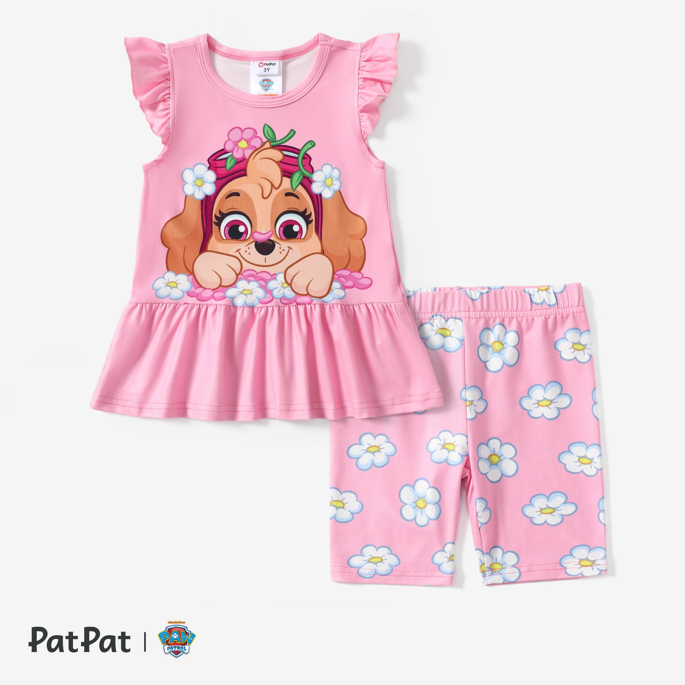 PAW Patrol Toddler GIrl Rainbow and Heart Allover Print Dress