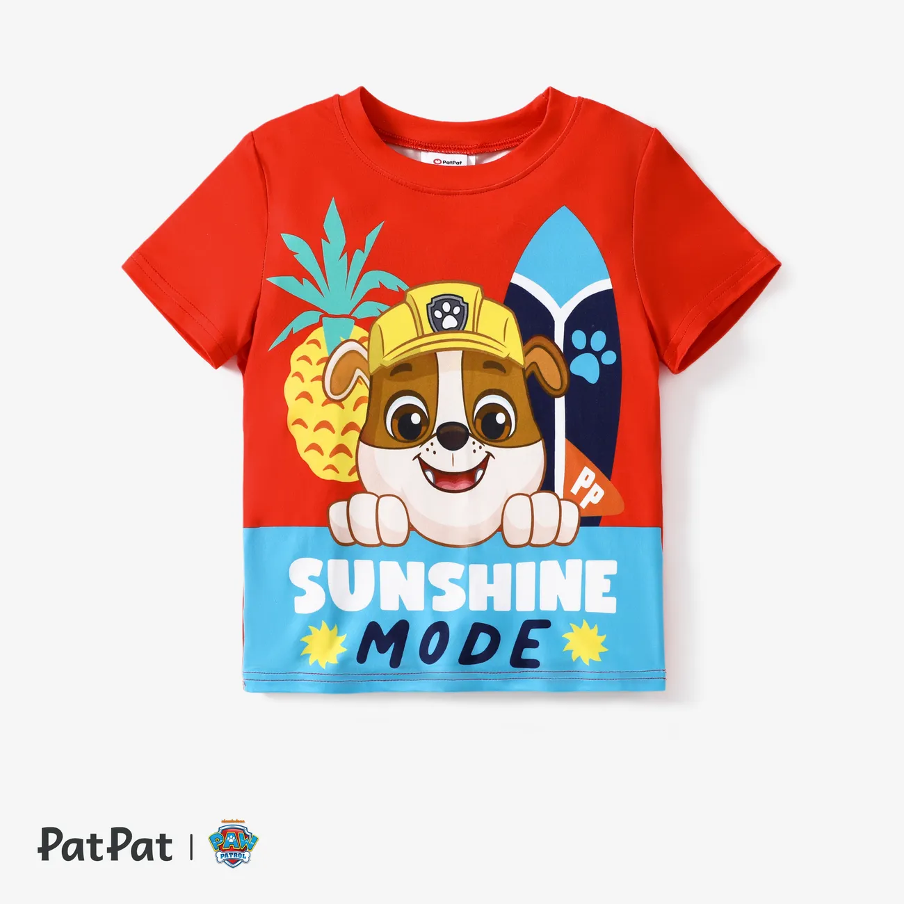 Paw Patrol Toddler Boys/Girls 1pc Summer Hawaii Style Character Print T-shirt Red big image 1