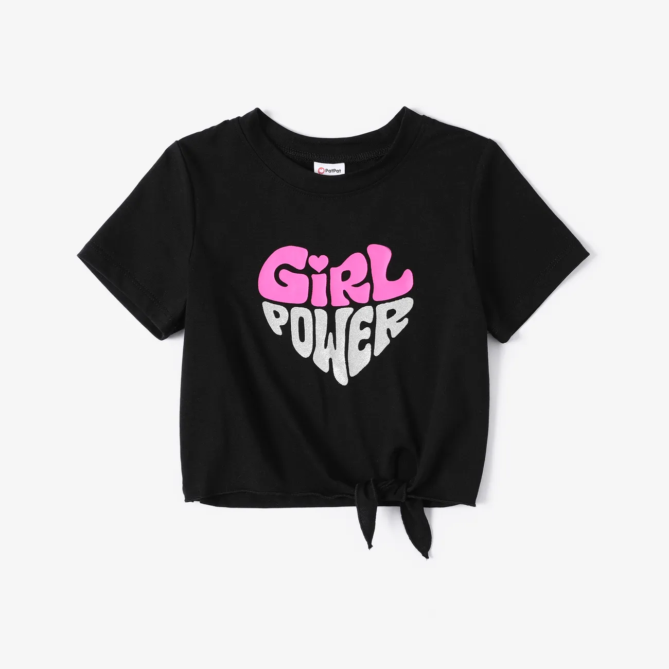 2 Stück Kleinkinder Mädchen Krängel Lässig T-Shirt-Sets schwarz big image 1