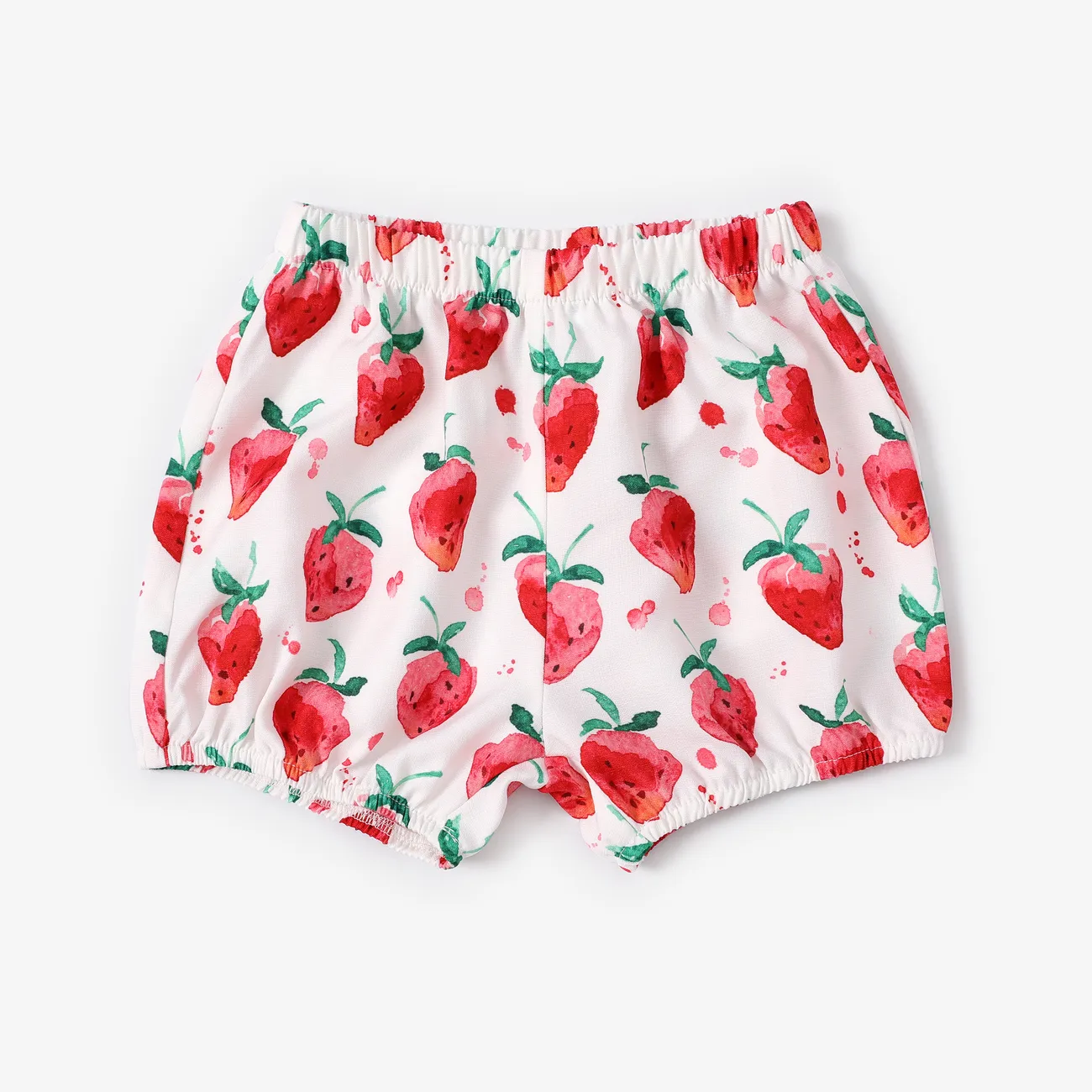 Baby Girl 2pcs Cooling Denim Camisole and Floral Print Shorts Set REDWHITE big image 1