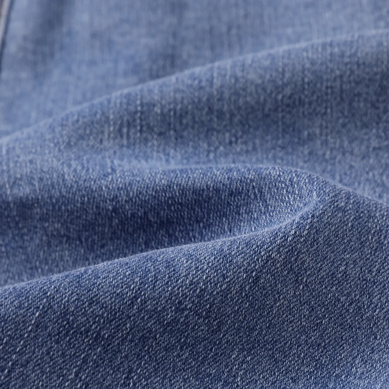 Conjunto de niña en tejido sólido de mezclilla, 1 pieza, estilo casual y material de algodón. azul profundo big image 1
