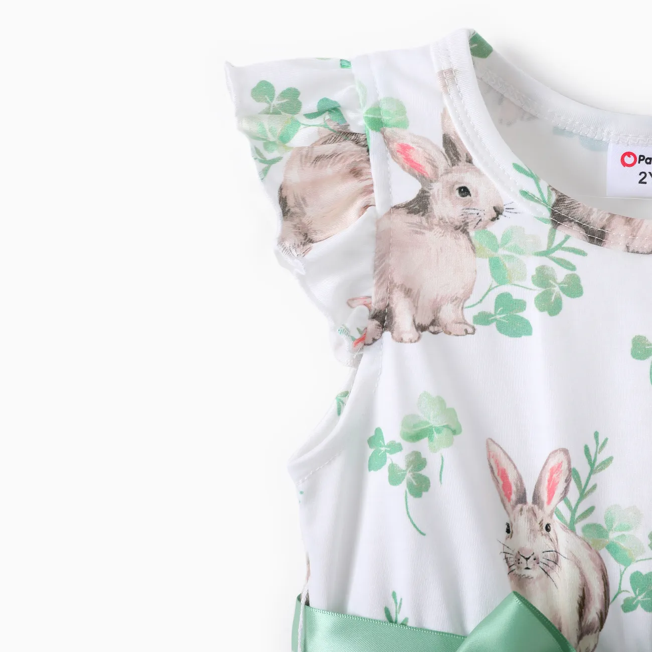 2 pezzi Bambino piccolo Ragazza Multistrato Infantile Coniglio Vestiti Blocchi di Colore big image 1
