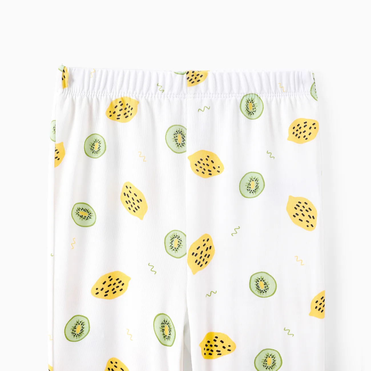 Toddler Boy 3pcs Fruit Print Bamboo Fiber Pyjama Tee et pantalon avec masque pour les yeux blanc big image 1
