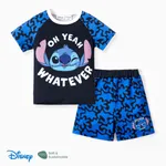 Disney Stitch Toddler Boys 2pcs Naia™ Character Doodle Print Tee with Shorts Set Blue