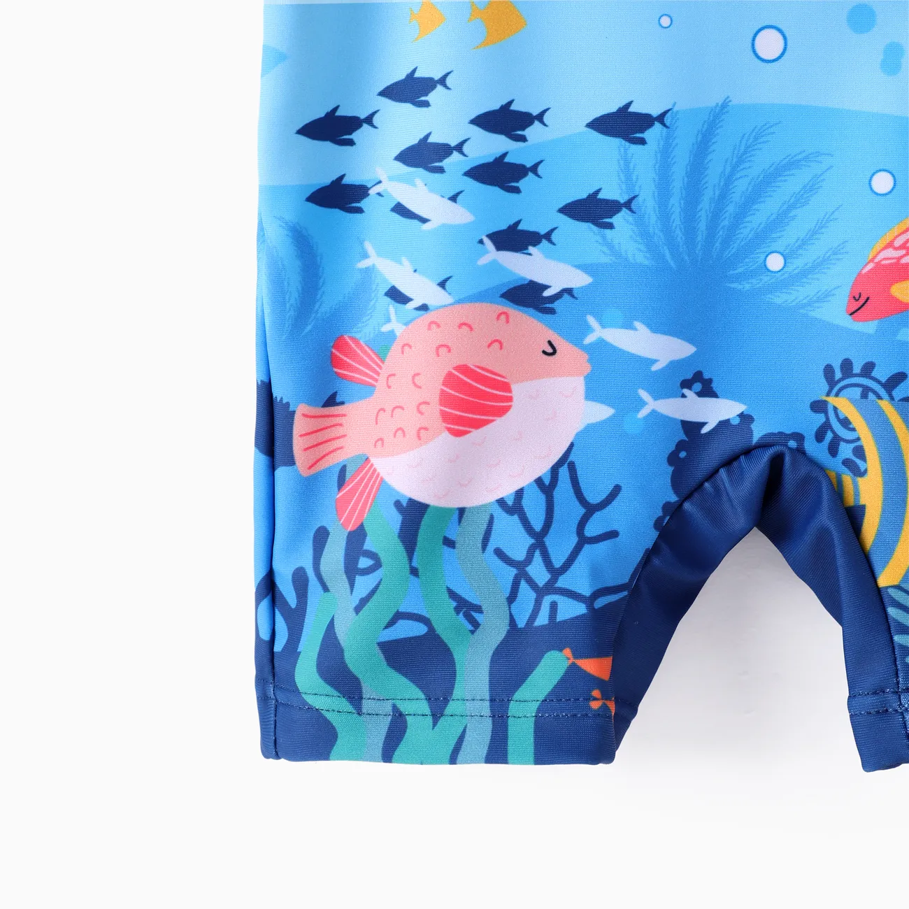 2件 嬰兒 男 立體造型 鯊魚 童趣 短袖 泳衣 天藍 big image 1