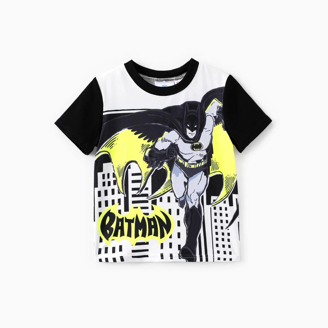 Justice League 2 pièces Enfant en bas âge Garçon Couture de tissus Enfantin ensembles de t-shirts Noir big image 1