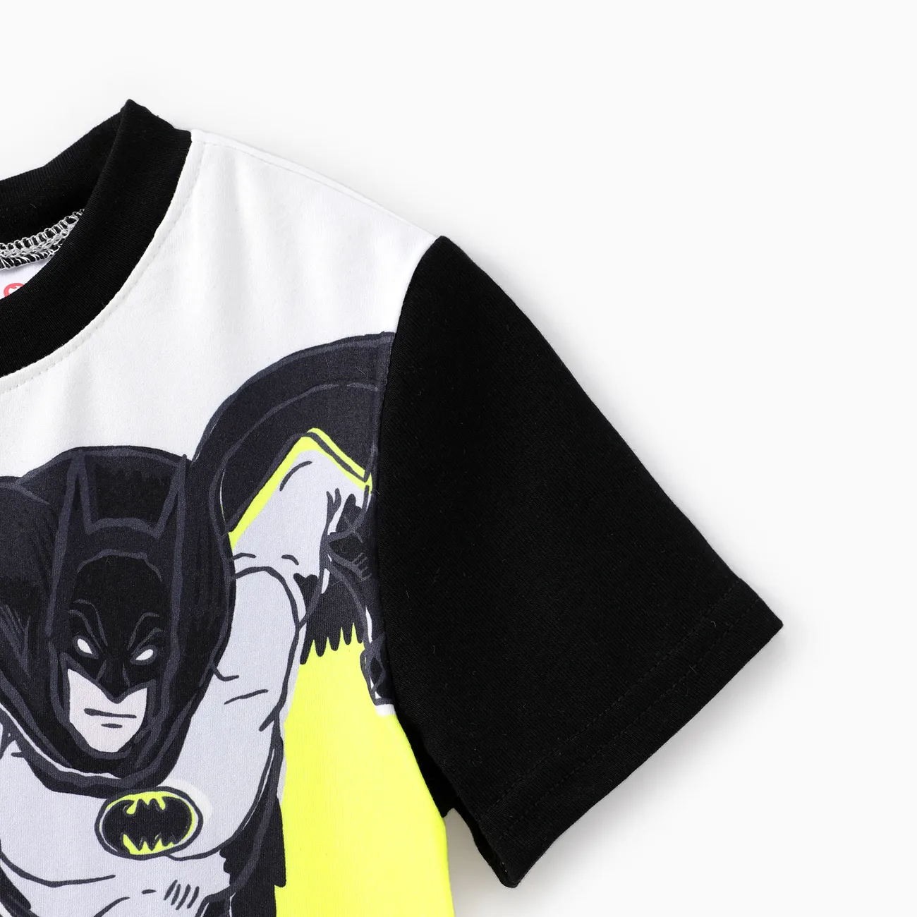 Justice League Toddler Boys 2pcs Batman Character Color-block Print T-shirt with Shorts Set  Black big image 1