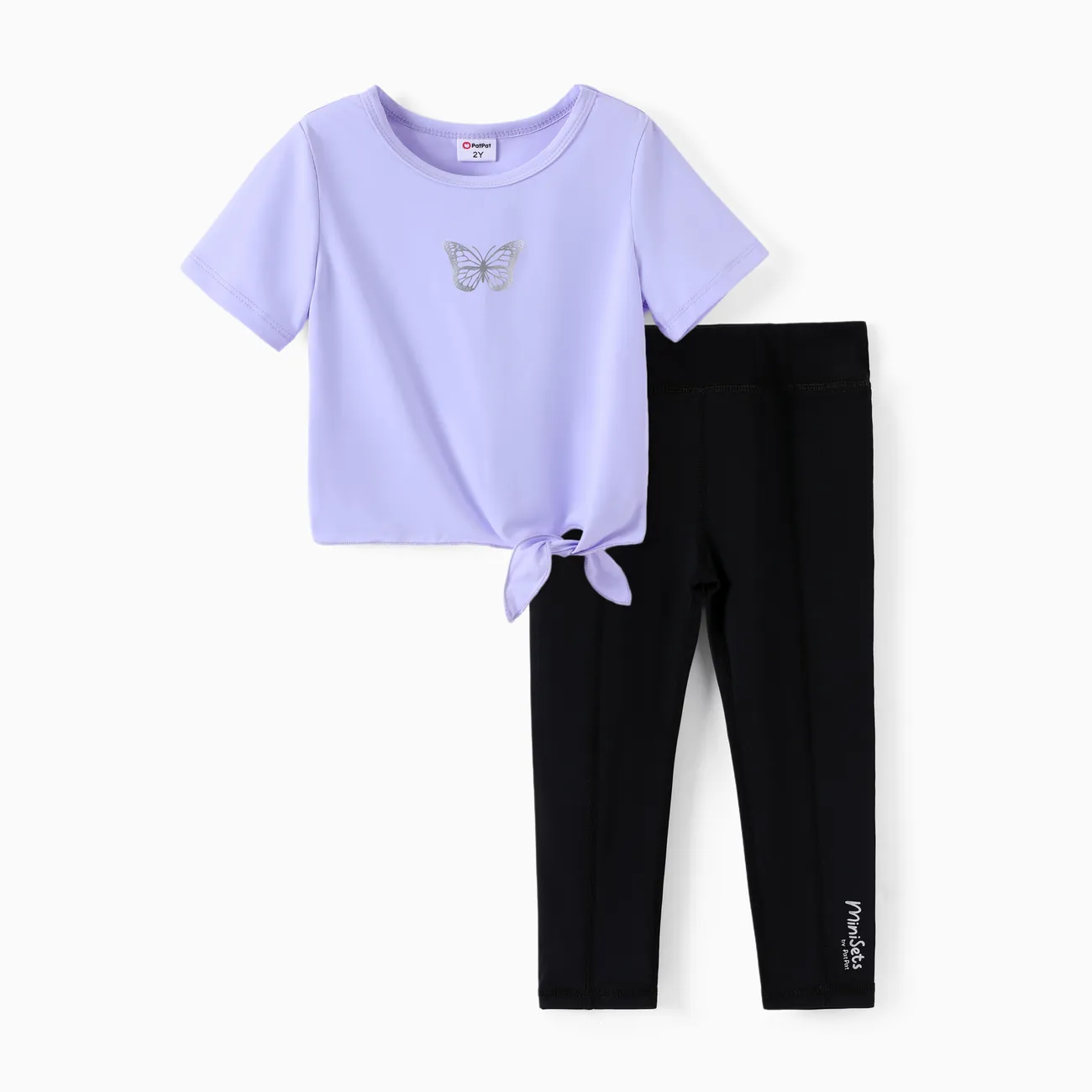 Kleinkind/Kid Girl 2-teiliges T-Shirt- und Leggings-Set lila big image 1