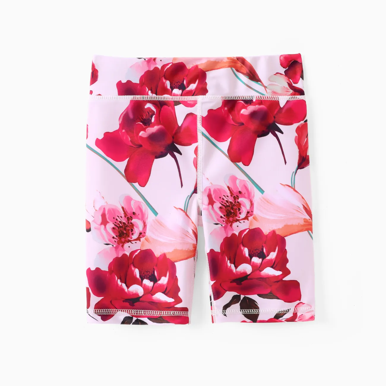Ensemble de leggings en 2 pièces pour fille avec de grosses fleurs - Ensemble de pantalons mini basi Rouge big image 1