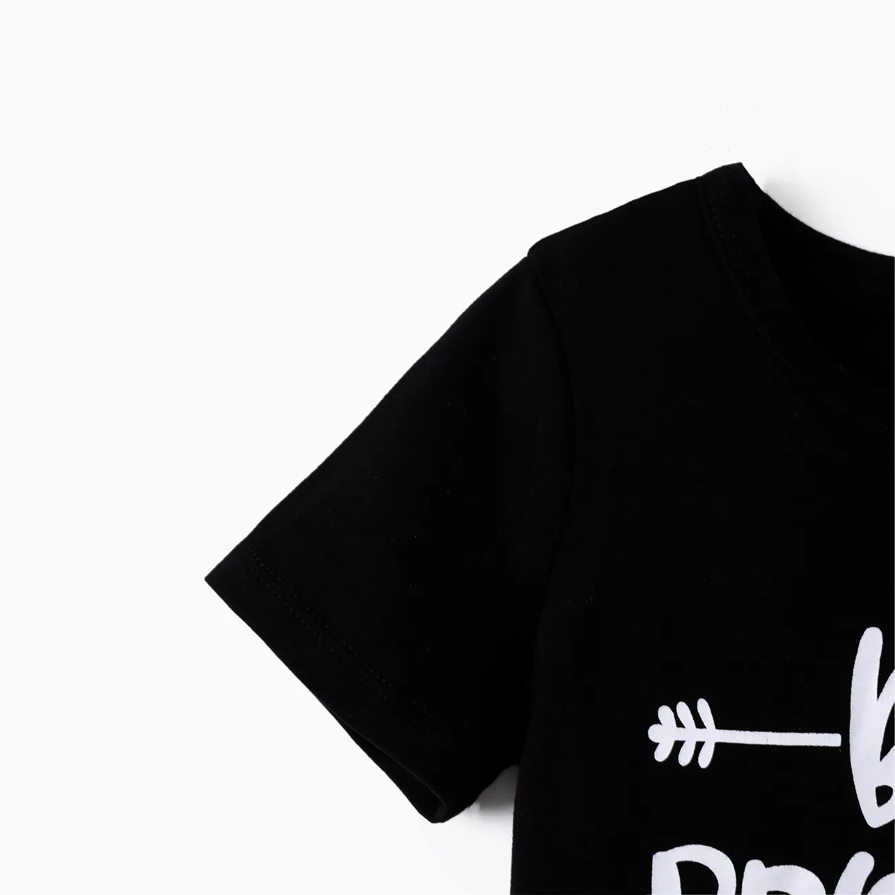 Kleinkind/Kid Boy 2-teiliges T-Shirt mit Buchstabendruck und schmutzabweisendes abnehmbares Cargohosen-Set braun big image 1