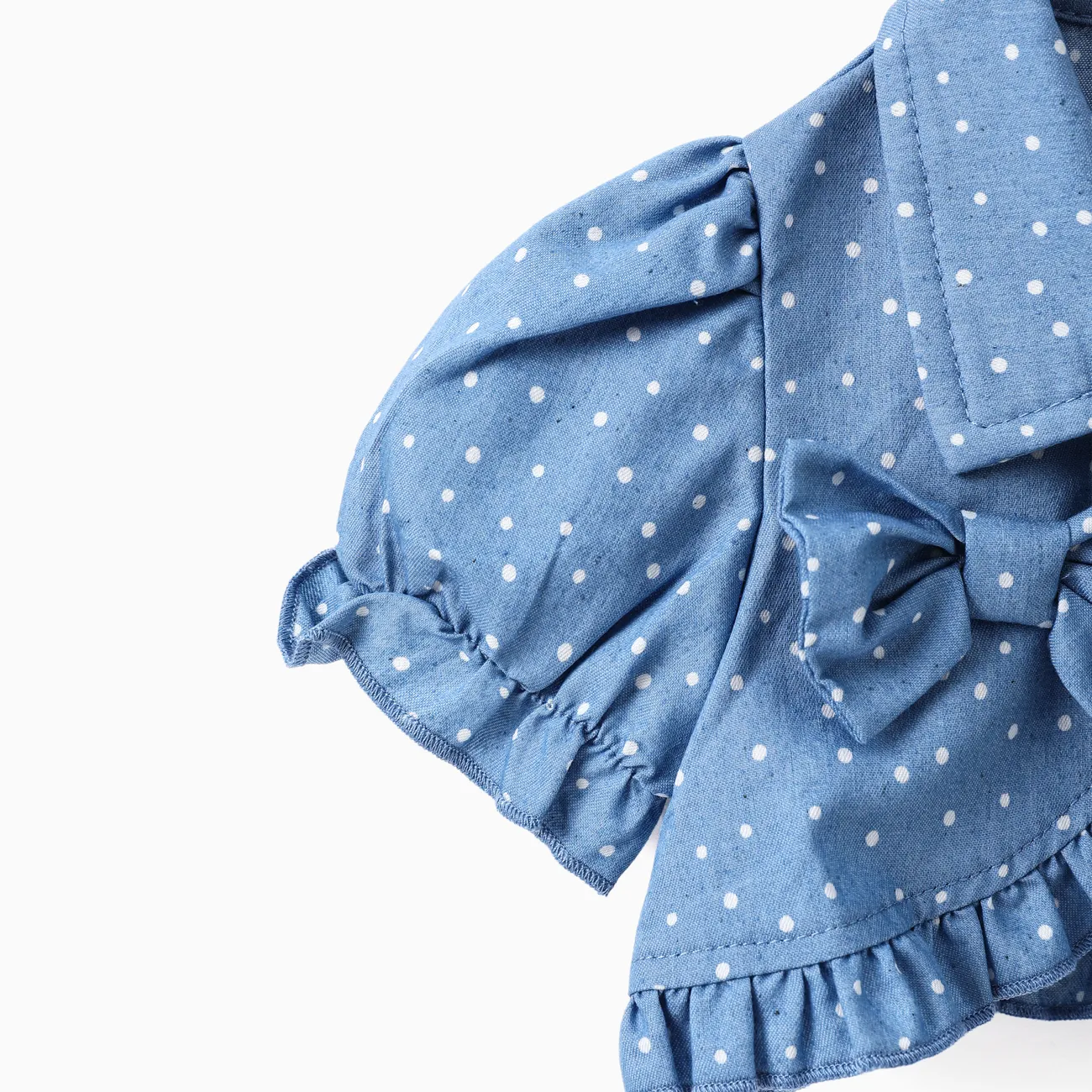 3件 嬰兒 女 襟貼 甜美 短袖 嬰兒套裝 藍色 big image 1