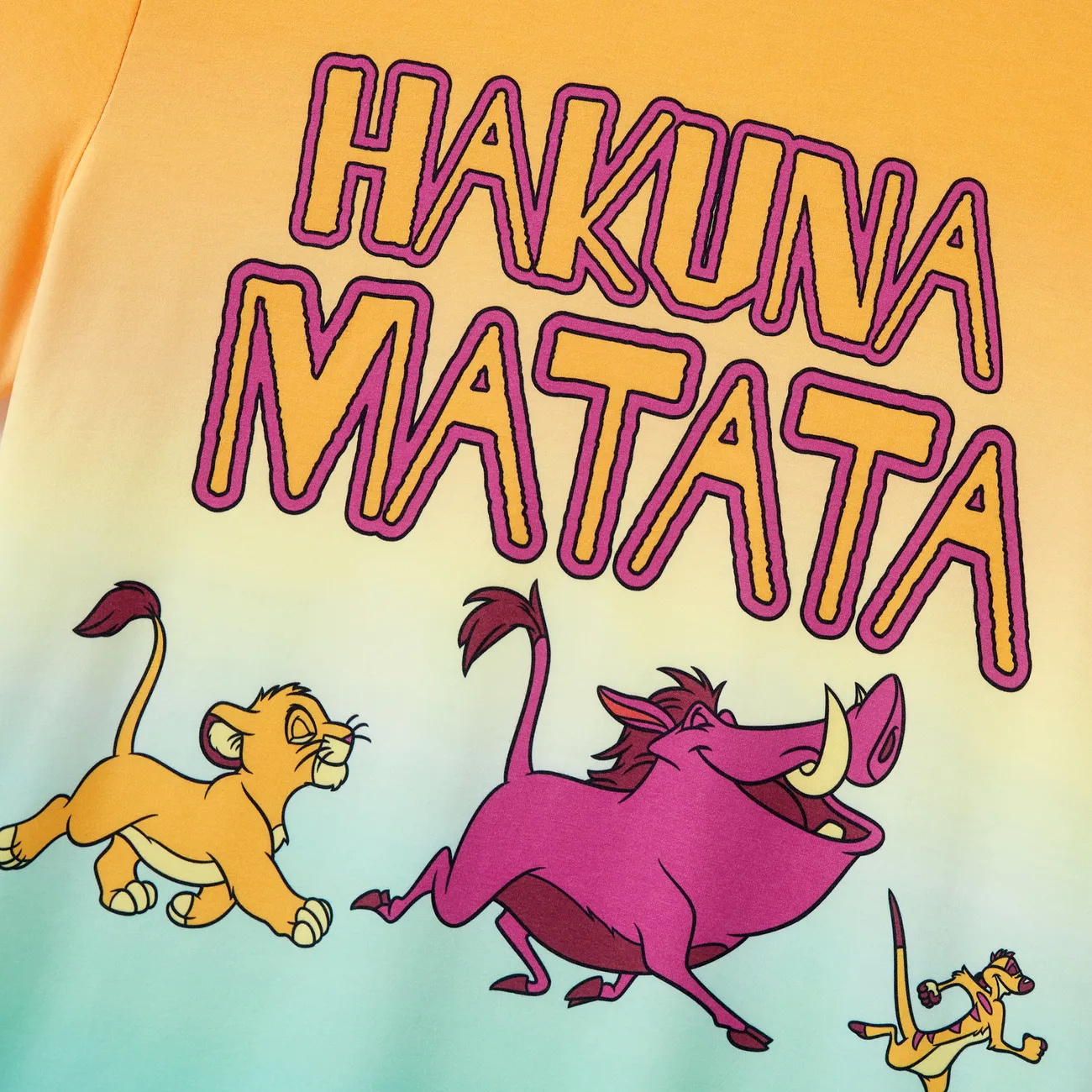 Disney Lion King Family Matching Simba Naia™ Gradient Character Print Short Sleeve T-Shirt/Onesie  Yellow big image 1