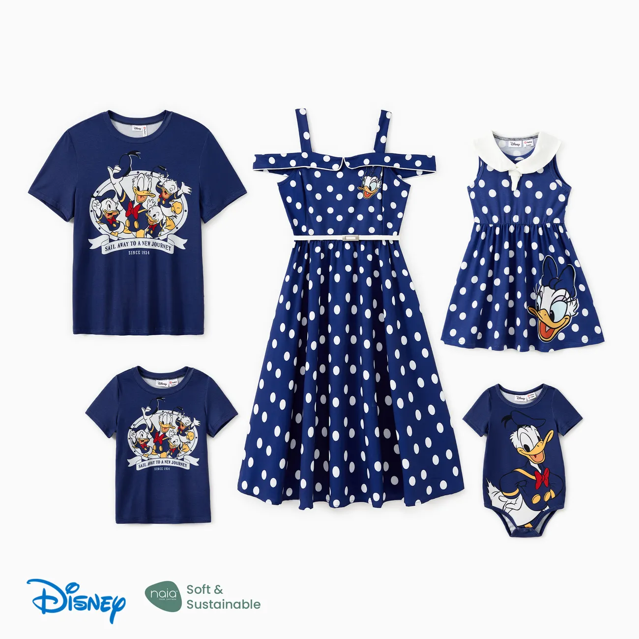 Disney Mickey and Friends Family Matching Naia™ 90th Anniversary of Donald Duck Print Tee/Onesie/Dress Multi-color big image 1