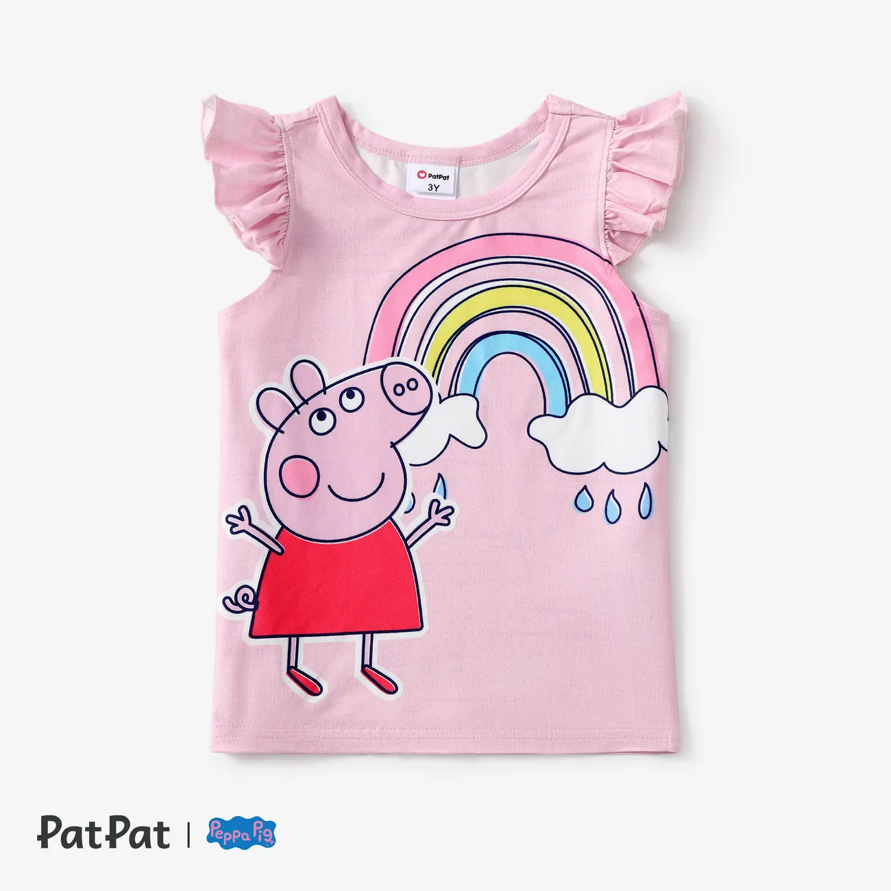 Peppa Pig 小童 女 喇叭袖 童趣 短袖 T恤 粉色 big image 1