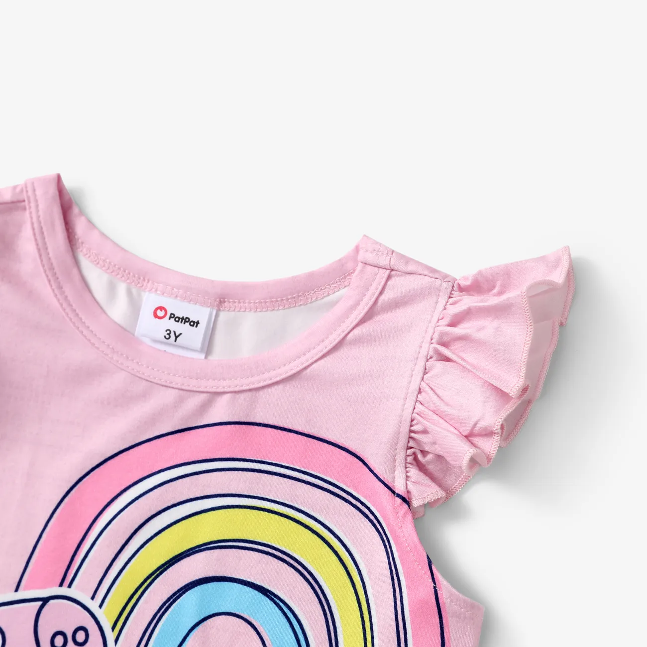 Peppa Pig 小童 女 喇叭袖 童趣 短袖 T恤 粉色 big image 1