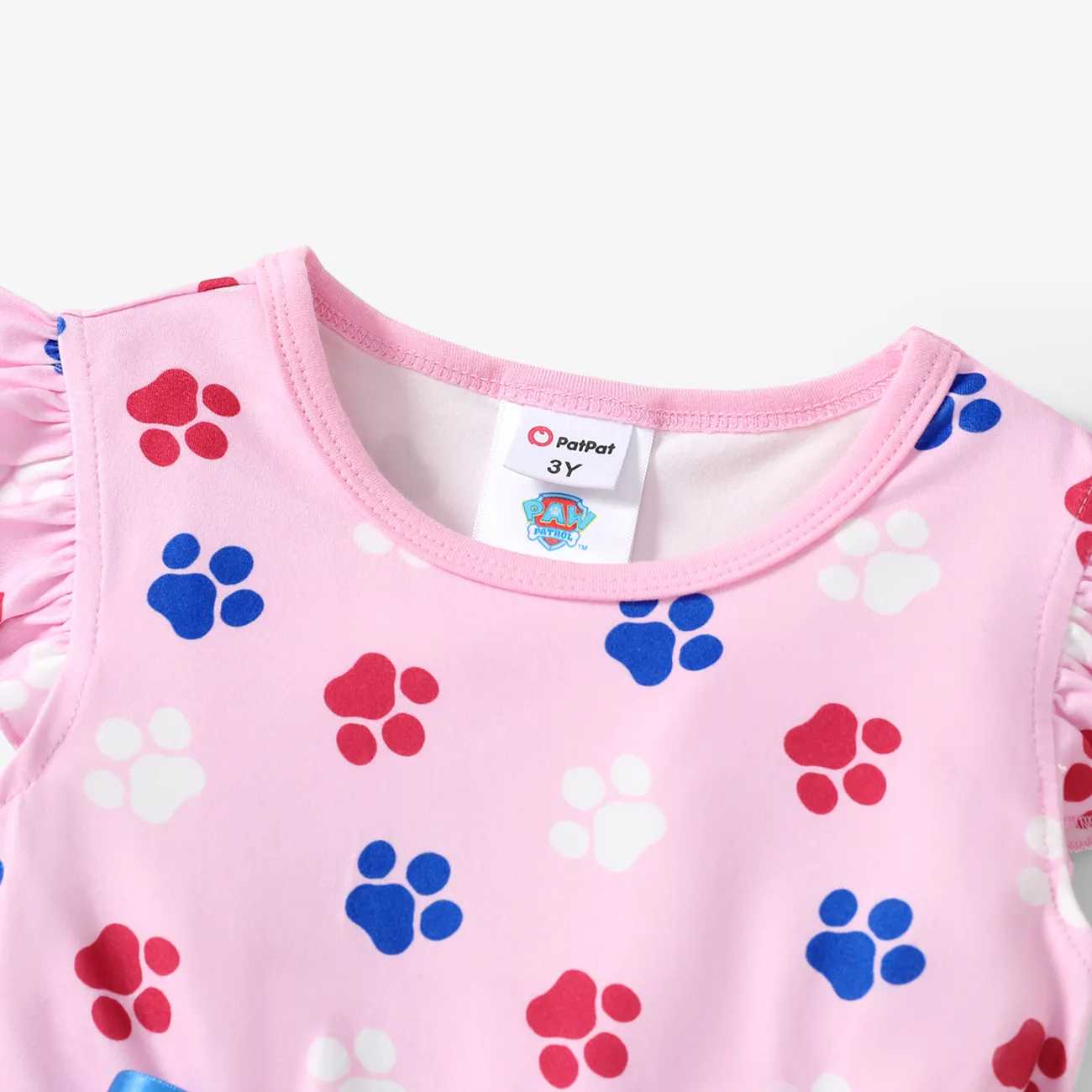 Helfer auf vier Pfoten Nationalfeiertag 2 Stück Kleinkinder Mädchen Flatterärmel Kindlich Hund Kleider rosa big image 1