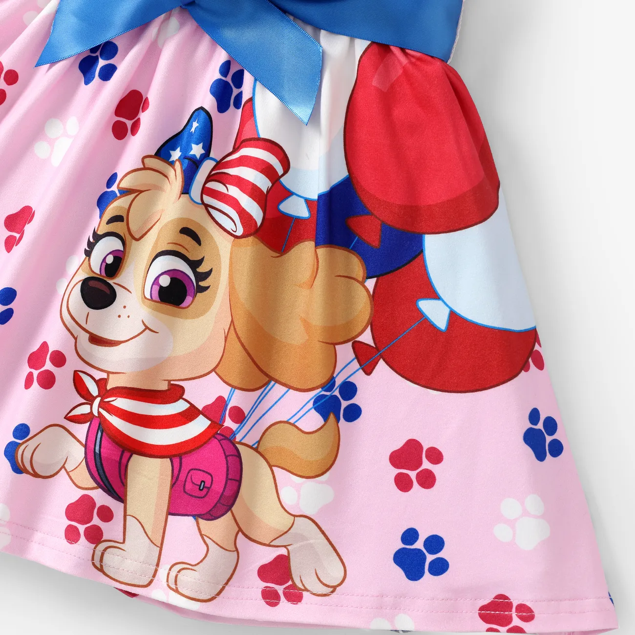 Helfer auf vier Pfoten Nationalfeiertag 2 Stück Kleinkinder Mädchen Flatterärmel Kindlich Hund Kleider rosa big image 1