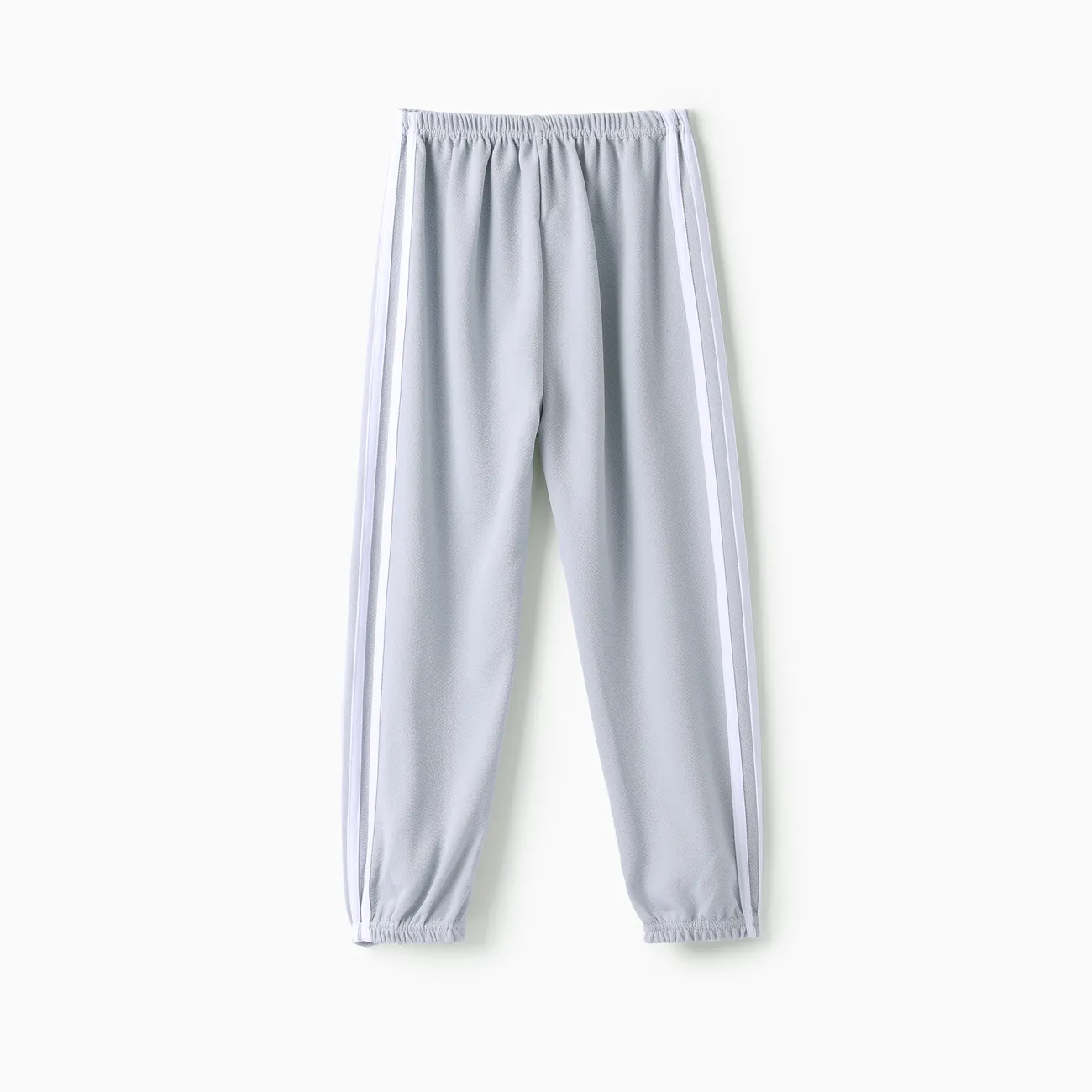 Kid Boy/Kid Girl Sporty Striped Breathable Ankle Length Thin Pants for Summer/Fall Grey big image 1
