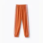 Pantalones finos hasta el tobillo transpirables a rayas deportivas para niño/niña para verano/otoño Naranja