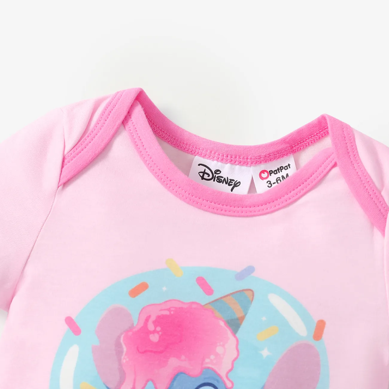 迪士尼針跡 嬰兒 女 甜美 短袖 連身衣 粉色 big image 1
