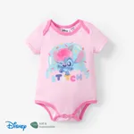 迪士尼針跡 嬰兒 女 甜美 短袖 連身衣 粉色