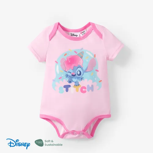 Disney Stitch Bebé Niñas 1pc Naia™ Helado De Algodón Bubble Print Onesie 