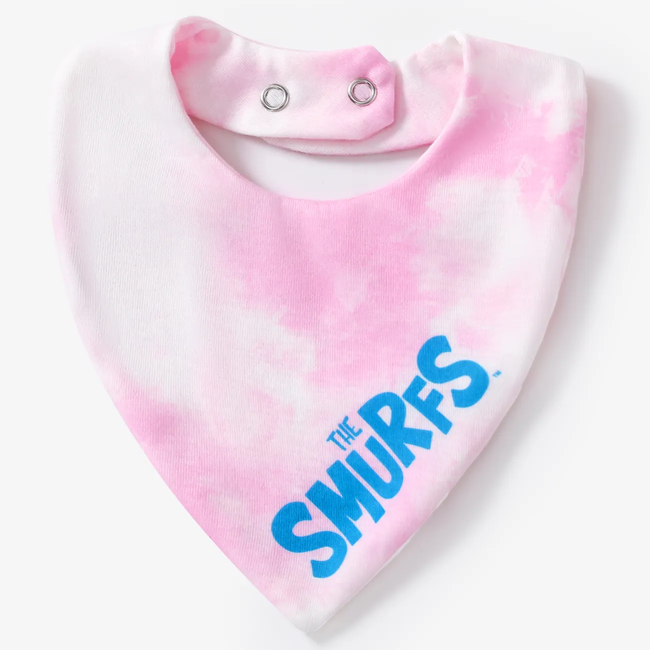 The Smurfs Baby Boys/Girls 2pcs Naia™ Tie-dye fun Character Print Onesie with Saliva Towel Set Pink big image 1
