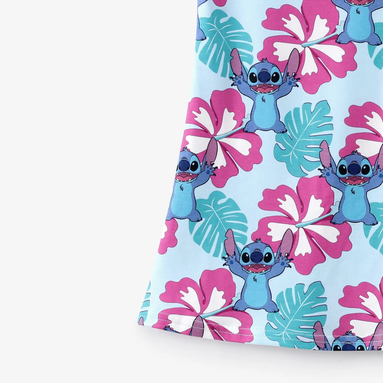 Disney Stitch Toddler/Kid Girls 1pc Naia™ Hawaii Style Character Allover Print  Sleeveless Dress Blue big image 1